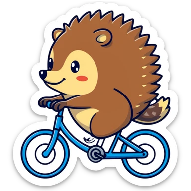 hedgehog riding a bicycle sticker
