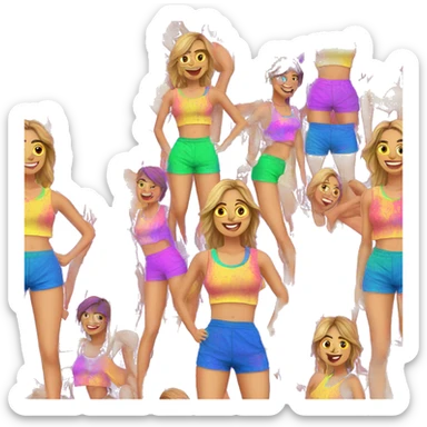 Happy holi muscles short-shorts sticker