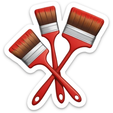 STICKER PINCEAUX ROUGE ET BRUN sticker