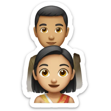 lao boy and thai girl sticker
