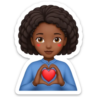 Cute black girl giving love  sticker