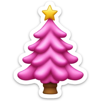 Christmas tree with pink deko sticker