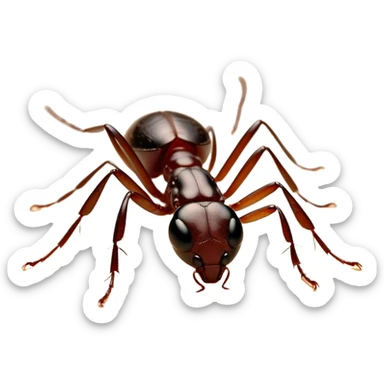 Beautiful and Majestic Ant Portrait Emoji, Head and body rendered in serene repose with a gentle, content smile, showcasing a finely detailed, compact form with eyes softly closed in tranquil slumber, Simplified yet exquisitely endearing features, highly detailed, glowing with a soft, drowsy natural light, high shine, relaxed and utterly noble, stylized with an air of timeless industrious grace, soft glowing outline, capturing the essence of a majestic ant that embodies the quiet power of nature! sticker