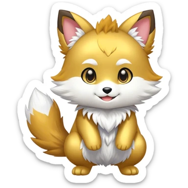 Shiny Cute Chibi Anthro Sona Fakemon Full Body sticker