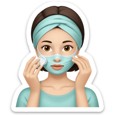 woman doing beauty treatment sticker
