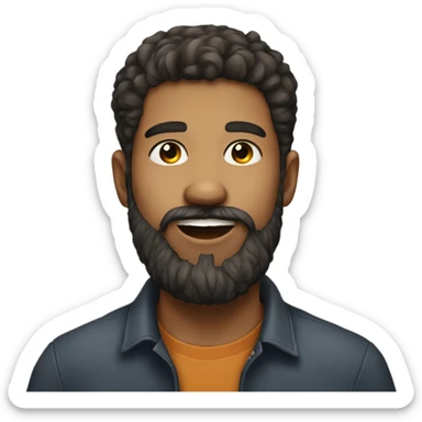 portrait of a bearded boy I want someone who sticks out his tongue sticker