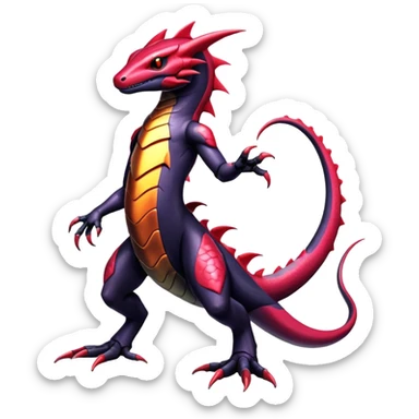 Shiny Exotic epic Salandit-Genesect-Koraidon-Fakémon-hybrid-creature (full body)  sticker