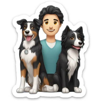 Man woman and border collie sticker
