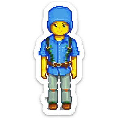 Roblox character, classic avatar style sticker