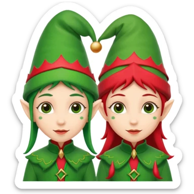 create a realistic Christmas elves sticker