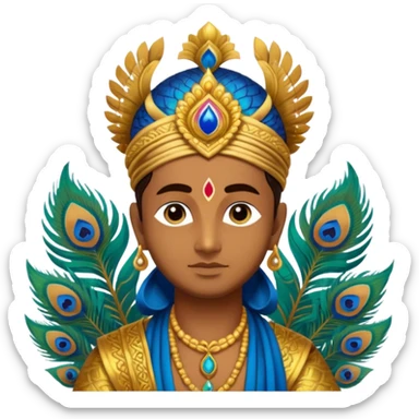 lord murugan with peacock and vel sticker
