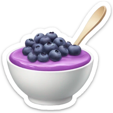 bowl with purple yogurt and blueberries sticker