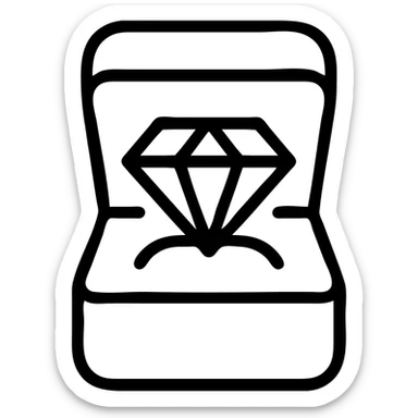 minimalistic icon of a premium jewelry case, clean lines, simple design, modern, no text sticker