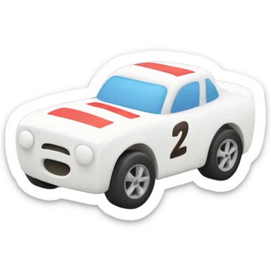 Race car out of marshmallow  sticker