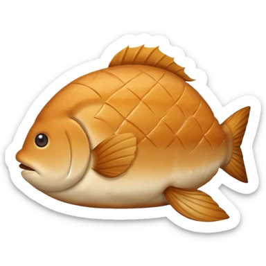 delicous fish-shaped bun like simple emoji for using app  sticker