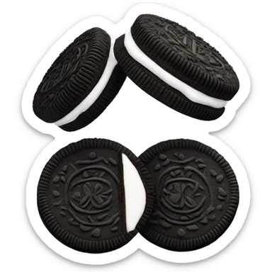 Two Oreo cookies on top of each other sticker