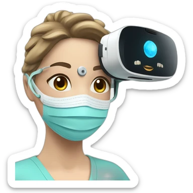 Surgeon-with-virtual-reality-display-operating-on-woman sticker