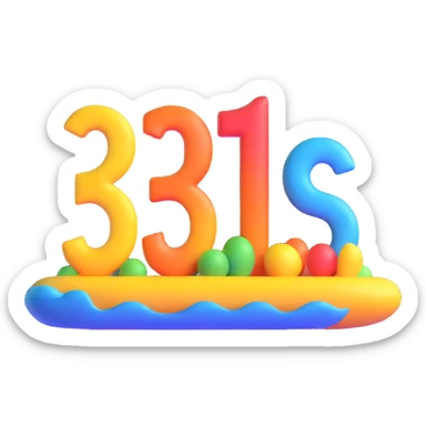 +5 number, three-dimensional, in a cartoon style, on a white background, bright colors, with a perspective composition, high saturation, prominent details, floating effect, lively atmosphere sticker