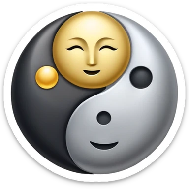 The Sun and the Moon as yin-yang sticker