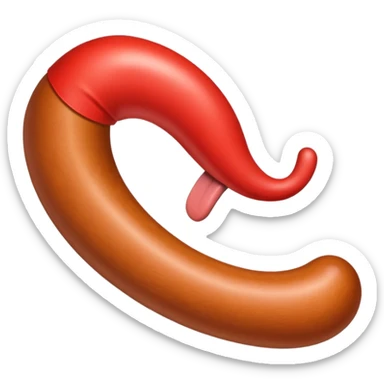 a long tongue cut out like a sausage, modeled after the Prljavo Kazalište band's emblem sticker