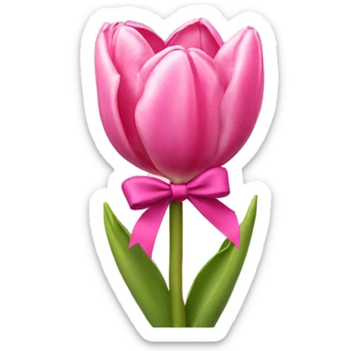 Pink tulips with a bow sticker