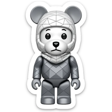 bearbrick bear figure wearing a balaclava mask sticker