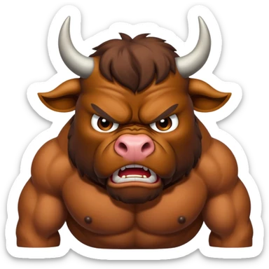 Pissed off bull sticker