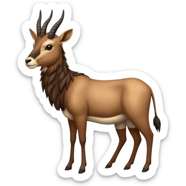 Wildebeest-antelope-gazelle-fusion-animal-hybrid-creature, full body sticker