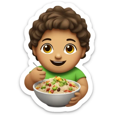 fat kid eating chipotle  sticker