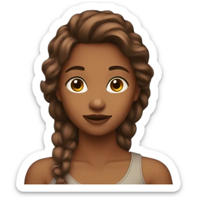 brownhared girl sticker