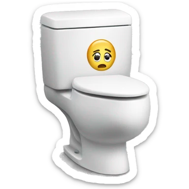 toilet with protruding head sticker