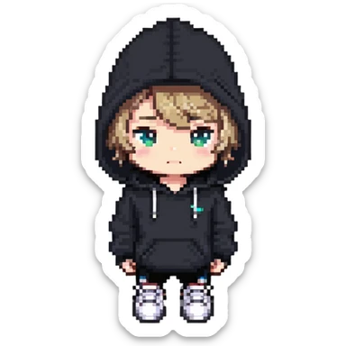 chibi male in hoodie and sneakers sticker