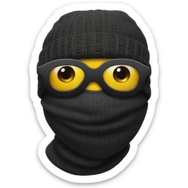 Emoji wearing a ski mask with eyes sticker