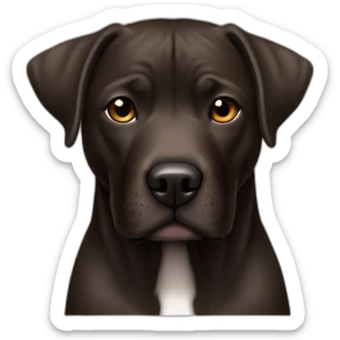 Perro completo Mezcla de labrador pitbull café oscuro sticker
