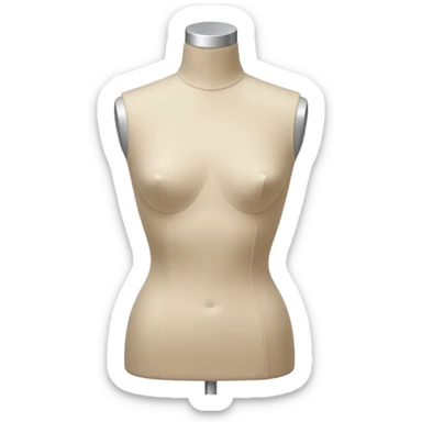Fashion sample beige fabric mannequin torso sticker