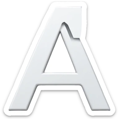 bold capital letter “A” in modern sans-serif typography, centered in a square shape sticker