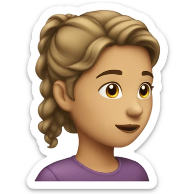 girl side profile speaks sticker