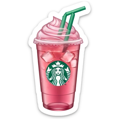 pink iced tea Starbucks drink sticker
