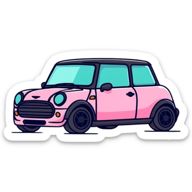 Pink mini car sticker