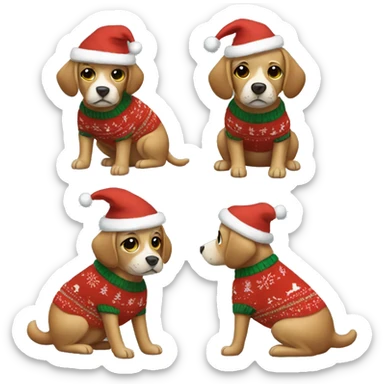 dog with a christmas cardigan sticker