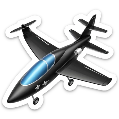 Emoji of a black rc plane sticker