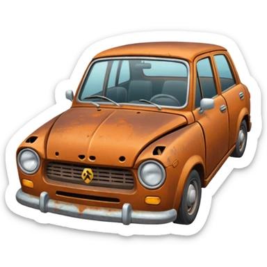 carro dañado sticker
