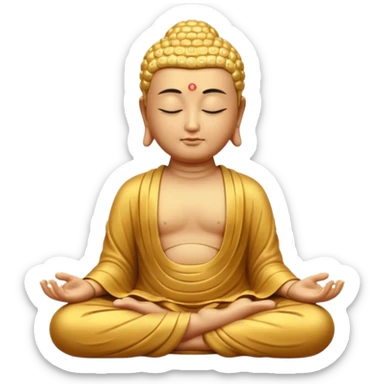 meditating buddha closed eyes sticker