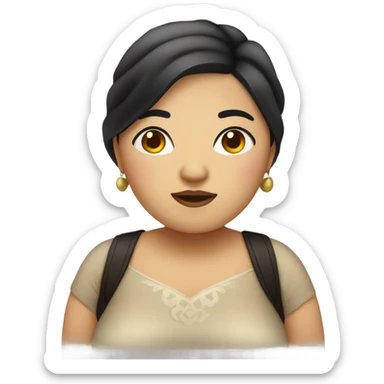 chubby mexican lady that looks asian  sticker