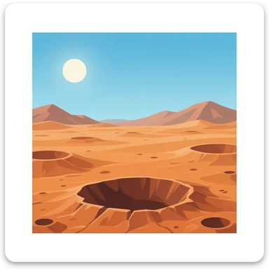 mars crater sticker