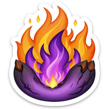 A purple fire emojis sticker