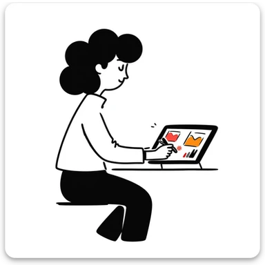 graphic designer with a graphics tablet sticker