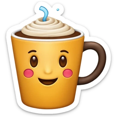Um emoji de xícara de café, no modelo emoji da apple  sticker