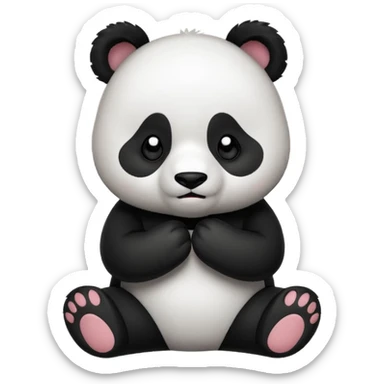 A chibi panda saying no sticker