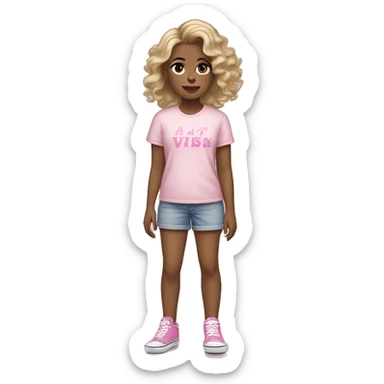 a 21st century princess with dirty blonde hair wearing pink vans hi-top sneakers sticker